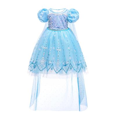 China Princess Cosplay Party Birthday Party Fluffy Prom Dress Elsa Princess Dresses Kids Girls Viable Fashion Dress Girls Costumes for sale