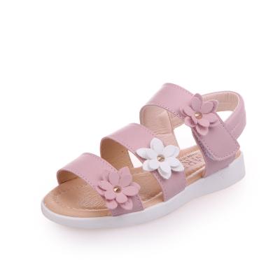 China New Anti-Smell Girl's Soft Roman Sandals Gladiator Flowers Sweet Kids Beach Shoes Children Summer Sandals Fashion Cute Floral Princess Shoe for sale