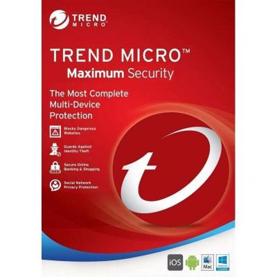 China Globally Trend Micro 3 Years 5 Devices Internet Antivirus Software Website Security Maximum Security Enable for sale