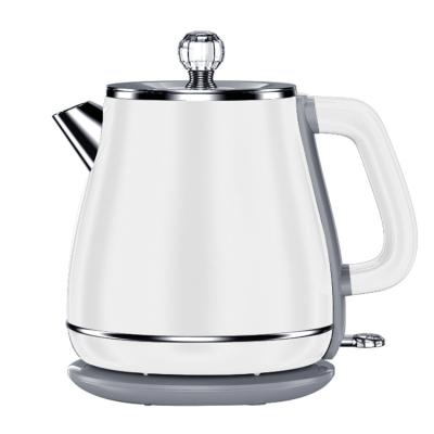 China High quality white kettle 1.8 L capacity 304 stainless steel electric tea kettle 360 ​​degree rotation base OEM double layer kettle for sale