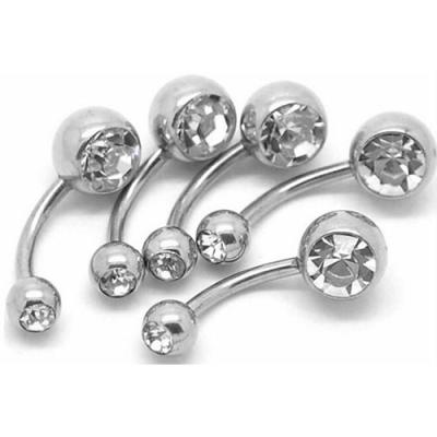 China FASHIONABLE Medical Double Gem G23 Titanium Navel Rings for sale