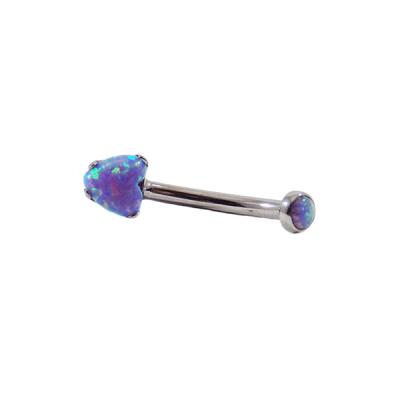 China FASHIONABLE G23 Opal Heart Lavender Titanium Navel Belly Rings Piercing Jewelry for sale