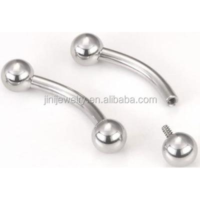 China FASHIONABLE Solid G23 Titanium Internally Threaded Eyebrow Ring Titanium Jewelry for sale