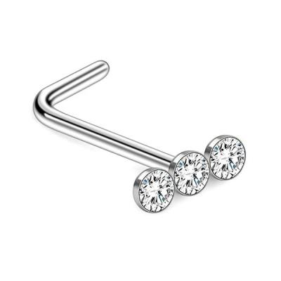 China FASHIONABLE G23 Titanium L Shape Nose Stud Ear Stud Piercing Rings for sale