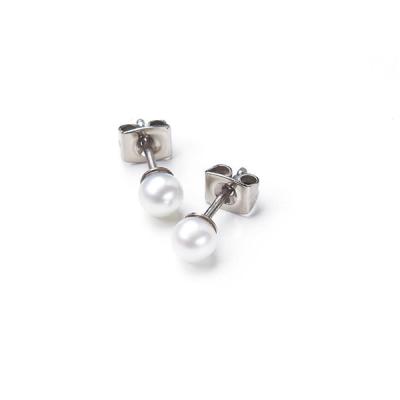 China TRENDY Titanium Pearl G23 Stud Earrings for sale