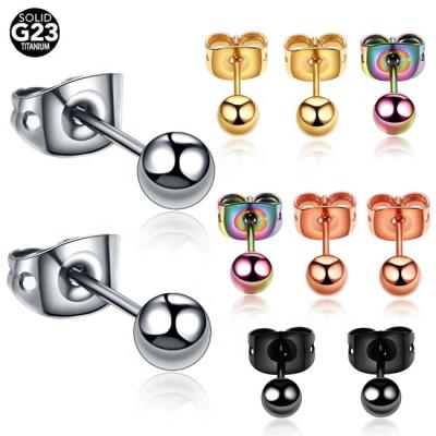 China Fashion G23 Titanium Butterfly Clasp Push Back Ear Stud Earrings Piercing for sale