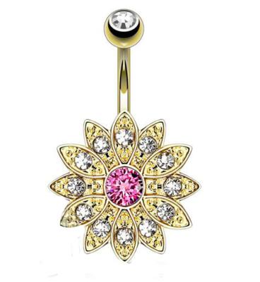 China Fashion Belly Button Ring Flower Navel Body Piercing for sale