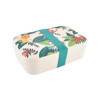 China Sustainable Bamboo Fiber Lunch Box Bamboo Fiber Box For Outdoor Ues Reusable Take Away for sale