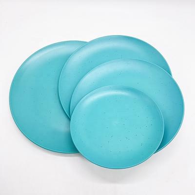 China Sustainable GRS Certificated Eco Friendly Rpet Tableware Dish LOGO Can Be Customized Solid Color Polka Dots Four-Piece Set for sale