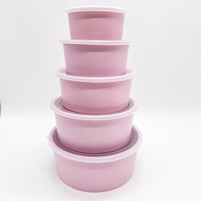 China Heatable GRS Certificated Eco Friendly RPET Storage Bowl Set Of 5 Ice Cream Bowls LOGO Can Be Customized Bento Box for sale