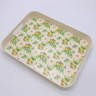 China Lemon Bamboo Lemon Dishwasher Tray Dinner Fiber Tray Tableware Set Bamboo Eco-Friendly Sustainable Safe for sale