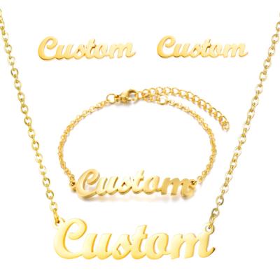 China 2022 TRENDY Personalized Jewelry Custom Name Gold Necklace Letter Chain Necklace for sale