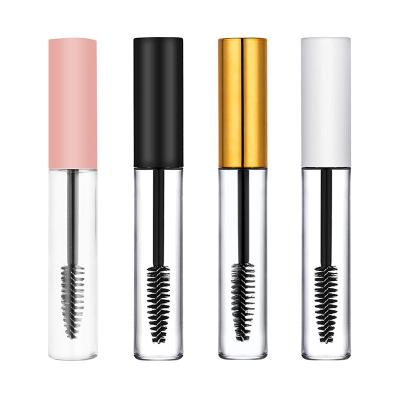 China Wholesale 10ml Cosmetic Empty Clear Eyelash Serum Mascara Wand Transparent Refillable Tube With Black Brush for sale