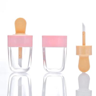 China 8ml Cosmetic Lipstick Balm Lip Gloss Containers Empty Cute Luxury Custom Plastic Tube With Brush Wand for sale