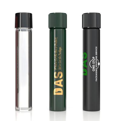 China Custom Borosilicate Pre-Roll 80mm 120mm Doob Matte Black Clear Pre-Roll Glass Tube Custom Tube Kid Resistant Packaging Blunt Glass Tube For Cigar for sale