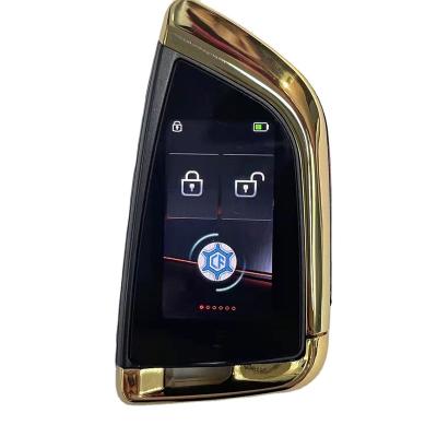 China Gold Plated Universal Car Key/Key Blade Style CF568 Smart LCD Car Key Enclosing Universal Key Nondestructive Installation For All Cars With Power Button For Keyless Entry for sale