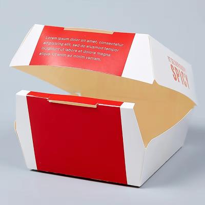 China Biodegradable take away fries burger and cardboard boxes for sale food packaging burger box burger paper box for sale