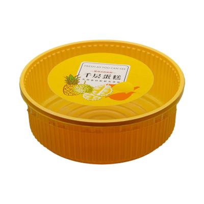 China Wholesale 6 Inch Disposable Round Food Grade Bakery Plastic Cake Box Snack Cookies Candy Plastic Boxes for sale