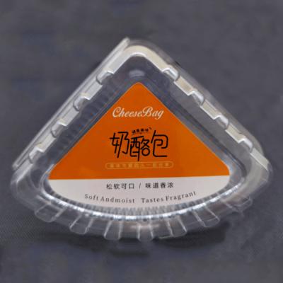 China Custom Disposable Special Shape Disposable Triangle Size Cheesecake Slice Sandwich Plastic Blister Packaging Box for sale