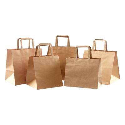 China Recyclable Paper Bag Eco Friendly Matte Finish Kraft Paper Shopping Bag With Ribbon Handle for sale