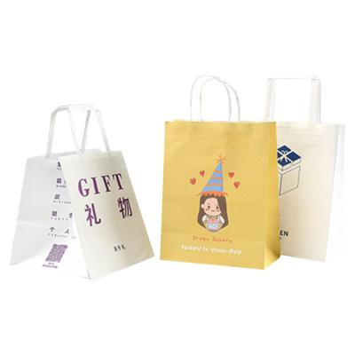 China Recyclable Party Paper Bags Women White Paper Shopping Gift Retail Paper Bags Small Size for sale