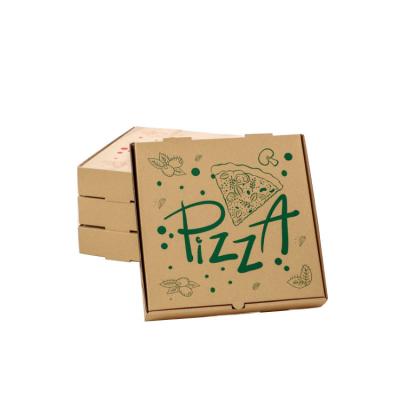 China Large Cardboard Custom Biodegradable Biodegradable Pizza Box Logo Kraft Paper Compostable Pizza Packing Box for sale