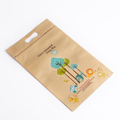 China Mill Customized Stand Pouches Recyclable Biodegradable Recycled Brown Kraft Paper Bags With Translucent Window for sale