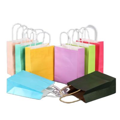 China Recyclable Customizable Die Cut Strong Brown Paper Handle Pastry Bags Wedding Long Food Kraft Paper Bag for sale