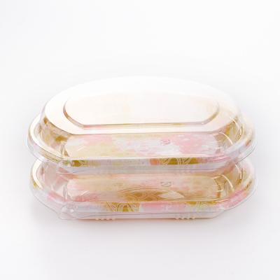 China Disposable Customized Plastic Sushi Takeout Party Food Packaging Tray With Lid for sale