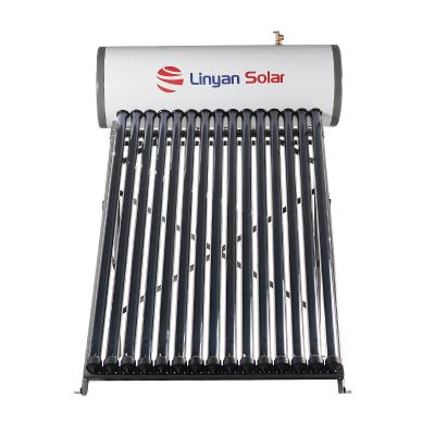 China LINYAN hotel 150 liter gyser competitive price heat pipe solar water heater sun heat water systems lobbied for sale