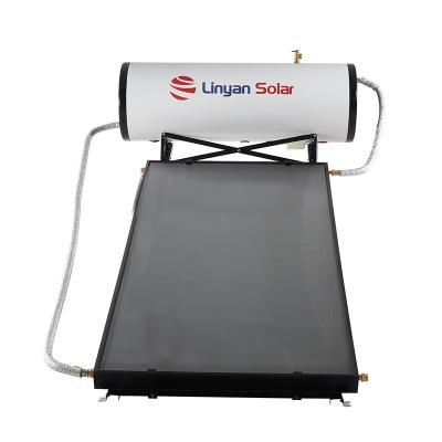 China Hotel LINYAN 100L, 200L, 300L flat plate solar water heater compact pressurized high pressure solar geyser for 5-6people for sale