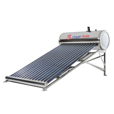 China LINYAN Hotel Stainless Steel Calentador de Agua Stainless Steel Water Heater Vacuum Tube Integrated Solar Non-Pressurized Solar Water Heater for sale