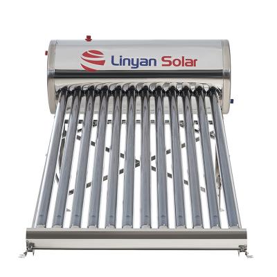 China LINYAN Mexico hotel 100L complete 150L 200L 300L 500 liter hot water system stainless steel solar vacuum tube solar water heater for sale