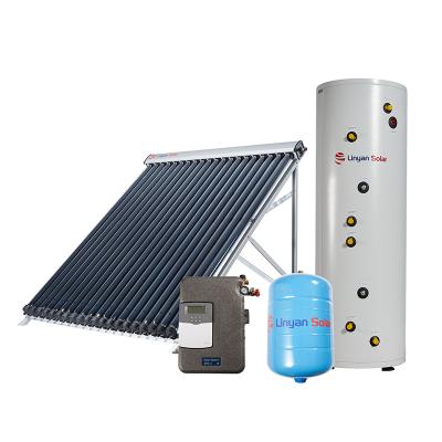 China LINYAN Hotel Separated Solar Water Heater Bearing Type Double Single Copper Coil With Evacuate Tube Super Heat Pipe for sale