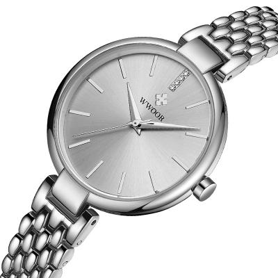 China Water Resistant Stainless Steel Indonesia Quartz OEM Brand Silver Women Watch Wholesale for sale