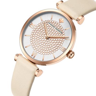 China Original factory rhinestone fashion wristwatches quartz watch leather women WWOOR 8851 water resistant for sale