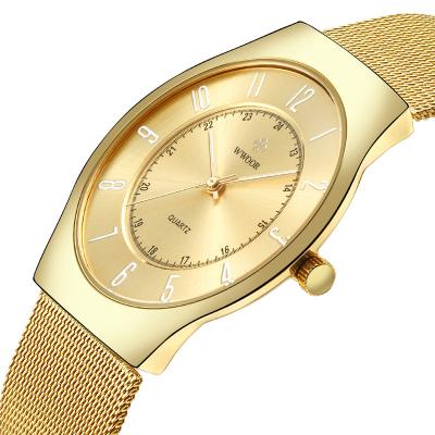 China Not Specified 2020 Top Brand New Simple Business Stainless Steel Mesh Watches Luxury Watch For Man Gold Quartz Wrist Watch Waterproof Clock for sale