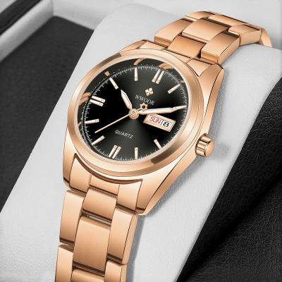 China Automatic Date Women Watches Luxury Ladies Dress Watch Ladies Rose Gold Stainless Steel Clock Quartz Week Day Brand for sale