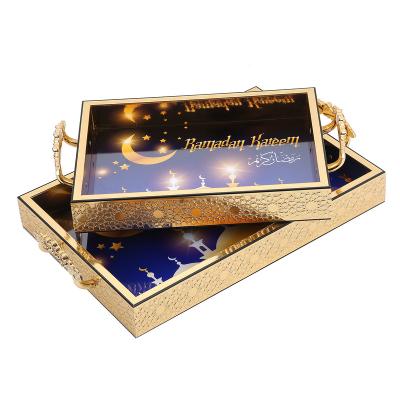 China 2021 Ramadan Eid Mubarak Ramadan Muslim Mis East Promotions Home.Restaurant.Bar.Hotel.Super Markets Food Tray For Hotel Restaurant Home Gift Serving Tray With Handle for sale