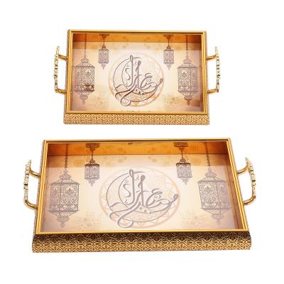 China Ramadan Lilac Eid Mubarak Ramadan Food Tray For Hotel Restaurant Home Muslim Gift Serving Tray Set Home.Restaurant.Bar.Hotel.Super Markets Promotions With Handle for sale