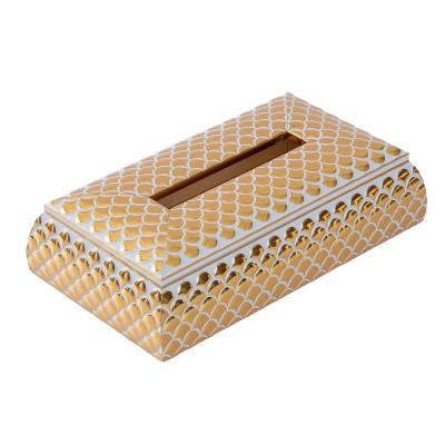 China Contemporary Fish Scales Rectangular Tissue Box Tissue Paper Towel Box Household Desktop Holder Tissue Box for sale