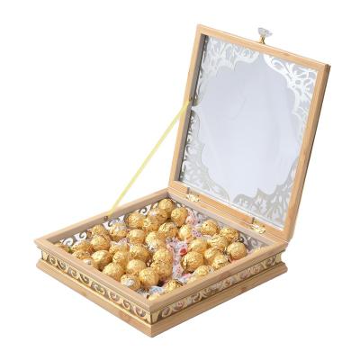 China Strong Luxury 2 Colors Square Candy Wholesale Chocolate Sweet Gift Box With Lid Mirror Box for sale