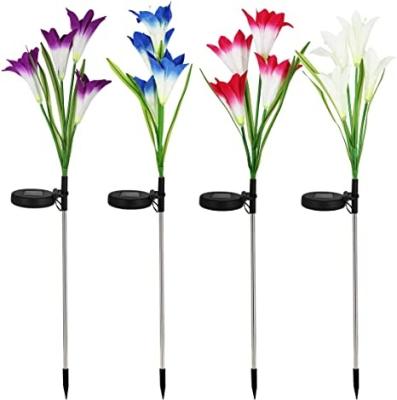 China Multicolor Solar Garden Lily Garden Light Outdoor LED Solar Lily Lights for Yard Lawn for sale