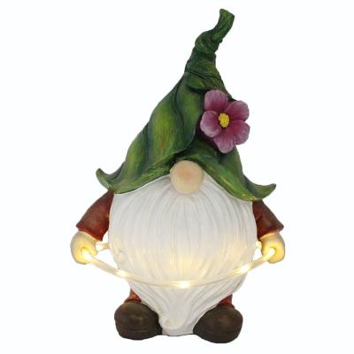 China Garden Solar Friend Garden Animal Statue, Hand Painted Resin Garden Creature with LED Lights for sale