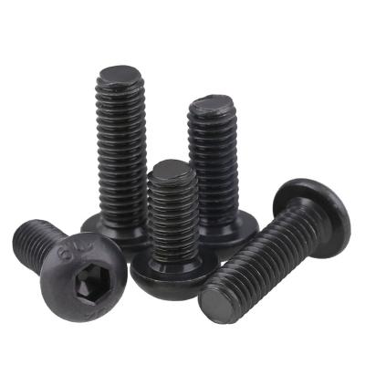 China Pan Metric 10.9 or 12.9 Grade M2-M16 Black Oxide Hexagon Socket Round Head Screw Metric Allen Machine Screw Bolt for sale