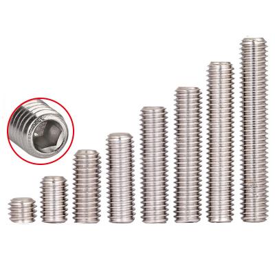 China DIN916 Worm Screw M2 M2.5 M3 M4 M5 M6 M8 304 Stainless Steel Allen Cup Point Headless Hex Socket Hex Socket Set for sale