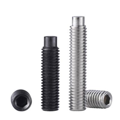 China DIN913 M3 M4 M5 M6 M8 M10 Alloy Steel 12.9 Grade 304 Stainless Steel Hex Flat Socket Convex End Worm Bolt Point Set Screw for sale