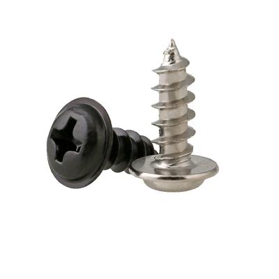 China Phillips Screw PWA Round Cross Carbon Steel Round Head With Washer Self Tapping Screw M1.4 M1.7 M2 M2.3 M2.6 M3 M4 M5 for sale