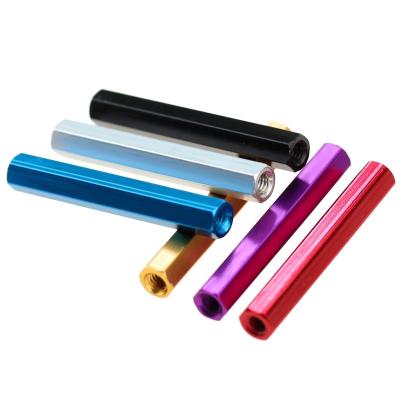 China M3 M4 Flat Custom Hex Female Aluminum Standoff Spacer Anodized Color Standoffs Connection Rods For RC FPV MODEL for sale