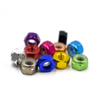 China General Industry M2 M2.5 M3 M4 M5 M6 M8 Colored Nylon Lock Nut Customized Insert Aluminum Nylon Nylon Lock Nut Self Locking Hex Lock Nut for sale